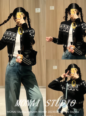 【NEXTDAWN~】针织开衫女秋冬穿搭韩系长袖上衣黑色修身毛衣外套