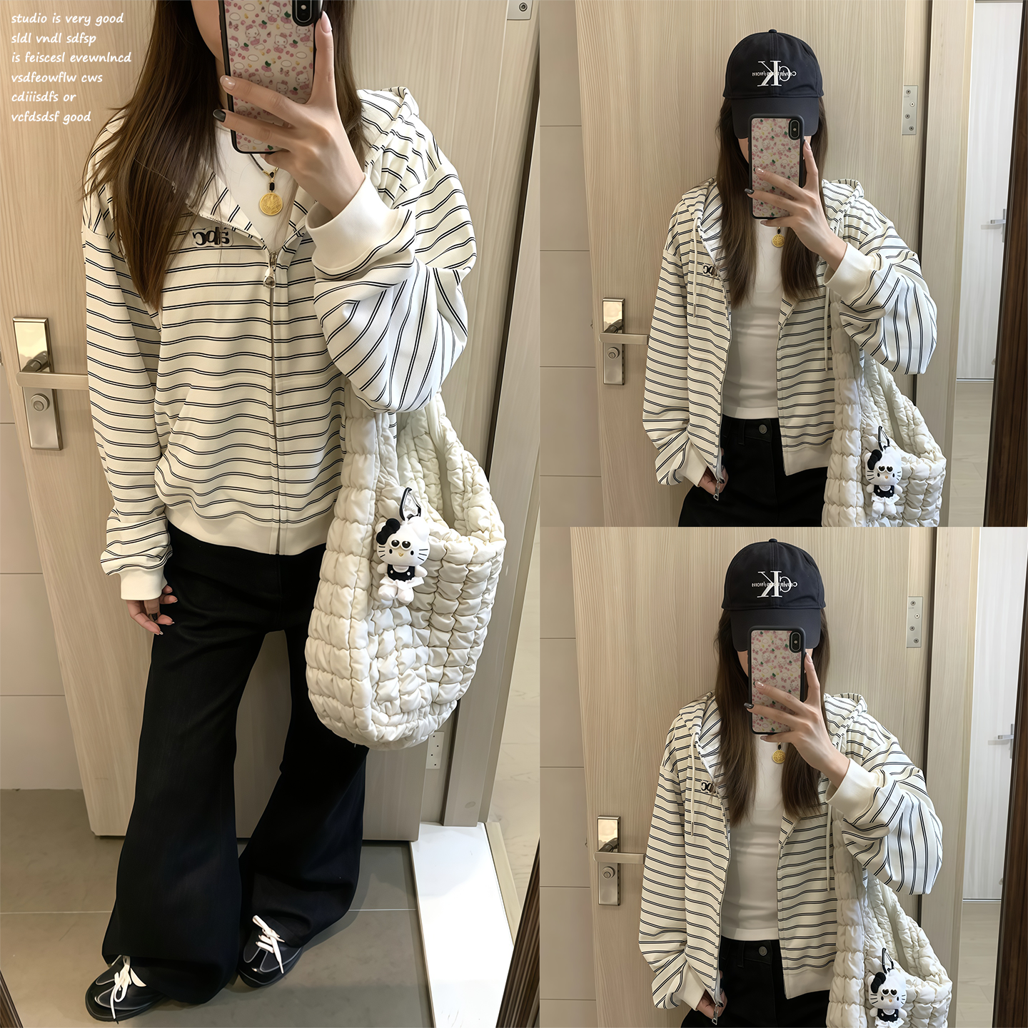 【HEYABC~】秋冬条纹连帽卫衣