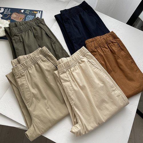 长裤直筒窄脚裤纯棉水洗舒适透气