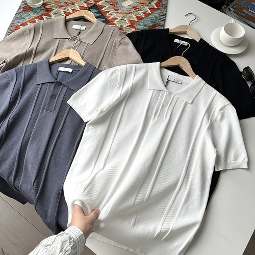 丝光垂坠 立体层次感 线下598！男士通勤商务休闲短袖POLO衫T恤