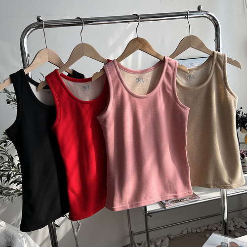 冬季打底亲肤软糯自发热圆领背心