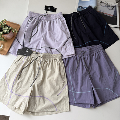 山系苏哈线条 夏季女款户外运动弹力透气薄款锦纶凉感五分短裤