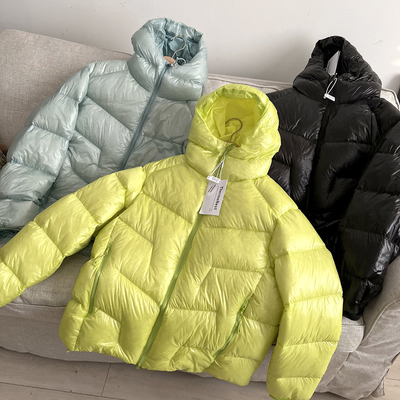 cityboy山系户外 冬季男女蓬松轻暖加厚面包款高领连帽羽绒服