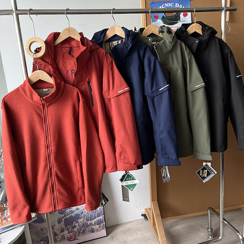 连帽秋冬三合一冲锋衣