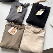 双面德绒 打底T恤 裸感半高领保暖内搭上衣长袖 亲肤柔软 秋冬男士