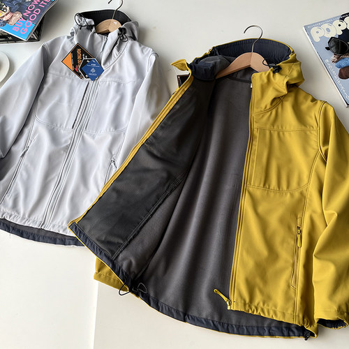 城市机能风 立体剪裁 春季男士暖肤绒防水防风户外冲锋衣软壳外套