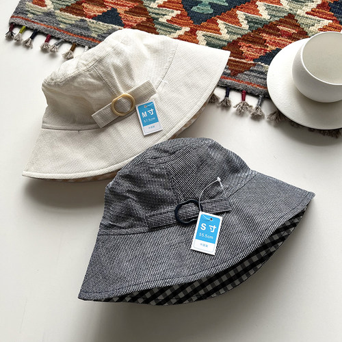 日本单 夏季女士透气轻薄款全棉防晒渔夫帽