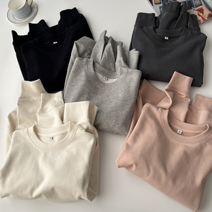 北野U家！男装女装卫衣长袖运动衫圆领休闲纯色百搭新款BY75377