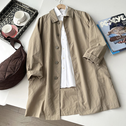 北野U家单排扣风衣外套