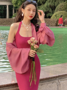 超仙的甜美防晒开衫外套女夏季新款洋气时尚配吊带裙子空调衫上衣