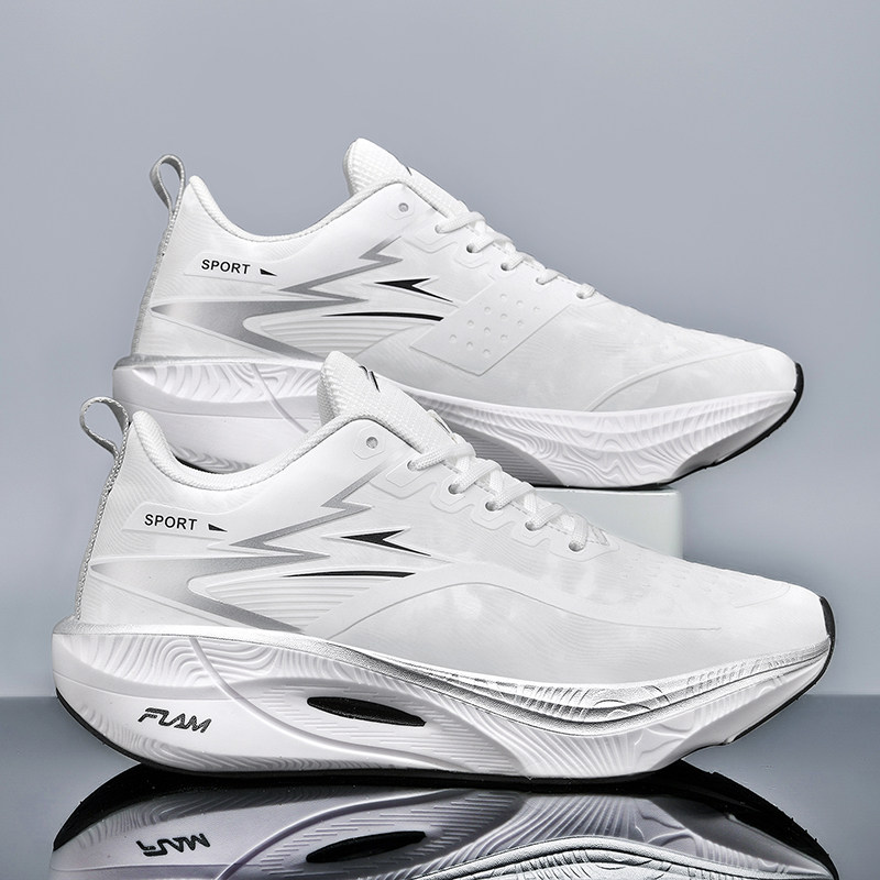 青少年碳板跑步鞋初中生大童白色军训专业体测运动鞋男女夏季跑鞋