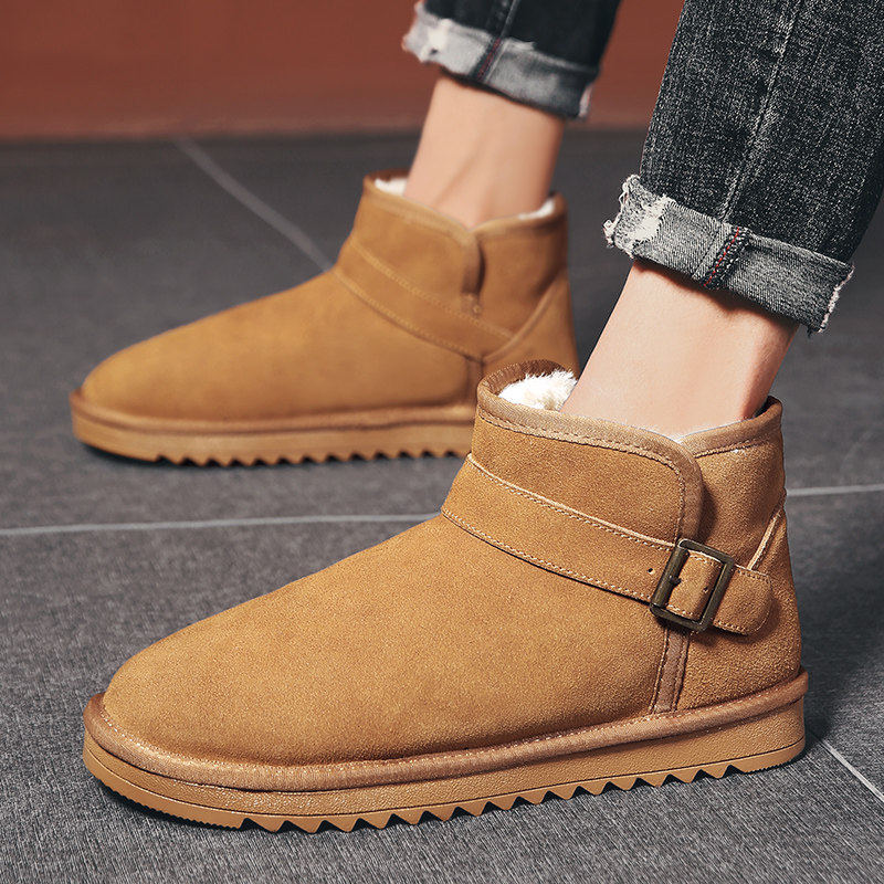 真皮马丁靴男款冬季加绒加厚保暖雪地靴东北大棉鞋防滑面包大棉靴,流行男鞋,时尚雪地靴,淘宝优惠券,粉丝福利购,淘宝优惠卷
