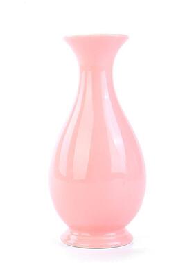 nsi风色釉美人陶瓷小花瓶级感摆件客厅插花摆粉色设郁金香高鲜。