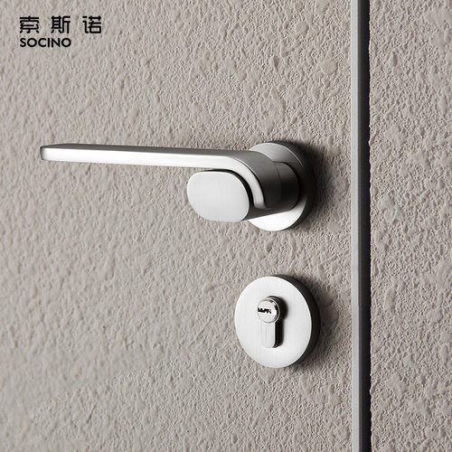 索斯诺银色分体锁卫生间磁吸门锁