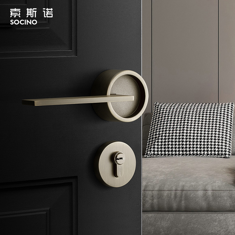 索斯诺青古铜门锁静音锁具