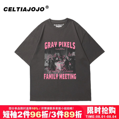 嘻哈街头复古潮牌短袖t恤女