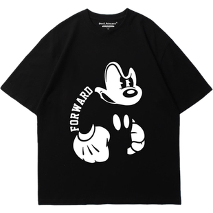 2026宽松小众ins风卡通动漫印花短袖t恤女oversize慵懒风正肩内搭