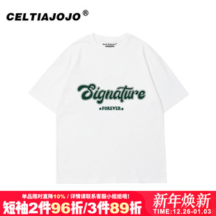 外贸纯棉圆领内搭情侣潮 t恤bf风大码 vintage美式 宽松正肩上衣短袖