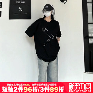 T恤情侣 宽松纯棉短袖 chic小众新款 别致设计感甜酷风oversize大码