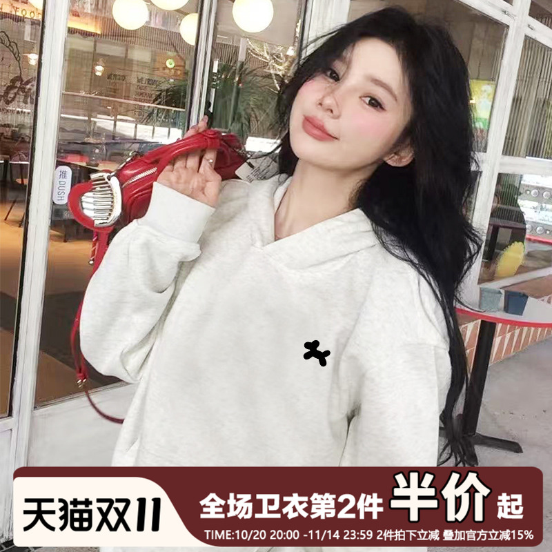 韩系ins休闲百搭连帽卫衣女