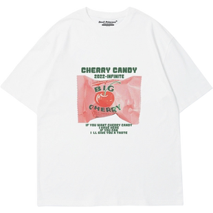 chic港风宽松盐系少女感甜酷短袖T恤女ulzzang别致绝美上衣夏季潮