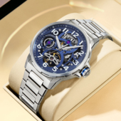 2025年新款 腕表官方正品 德国布加迪男士 复古全自动机械表气质男士