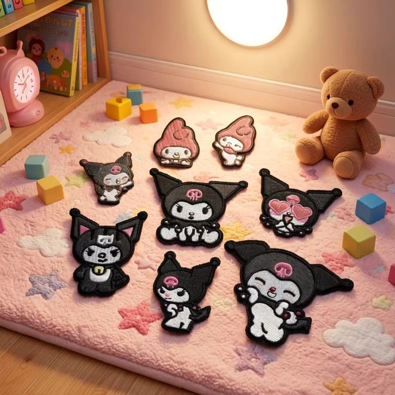 自粘款卡通可爱库洛米美乐蒂鞋花装饰贴布DIY洞洞鞋扣配饰补丁贴,居家布艺,布贴,淘宝优惠券,粉丝福利购,淘宝优惠卷