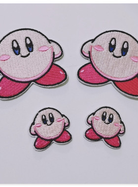 卡通动漫补丁贴怀旧 星之卡比可爱刺绣布贴 装饰贴 大小号 自粘款