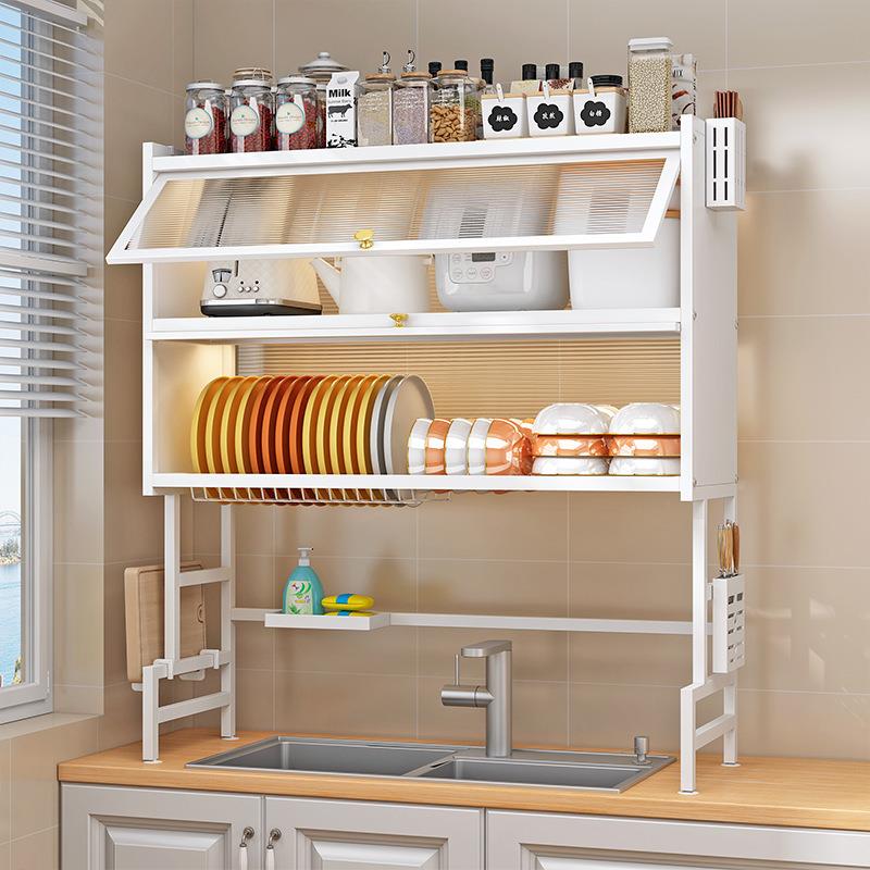 厨房水槽置物架洗碗槽水池防尘碗柜台面收纳餐具多功能储物沥水架