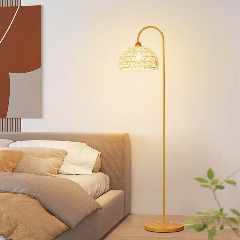 落地灯客厅奶油风北欧简约现代卧室床头沙发旁复古民宿藤编氛围灯