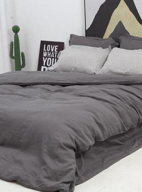 纯亚麻四件套面料290cm雨露麻色宽幅亚麻家居窗帘布料ML008