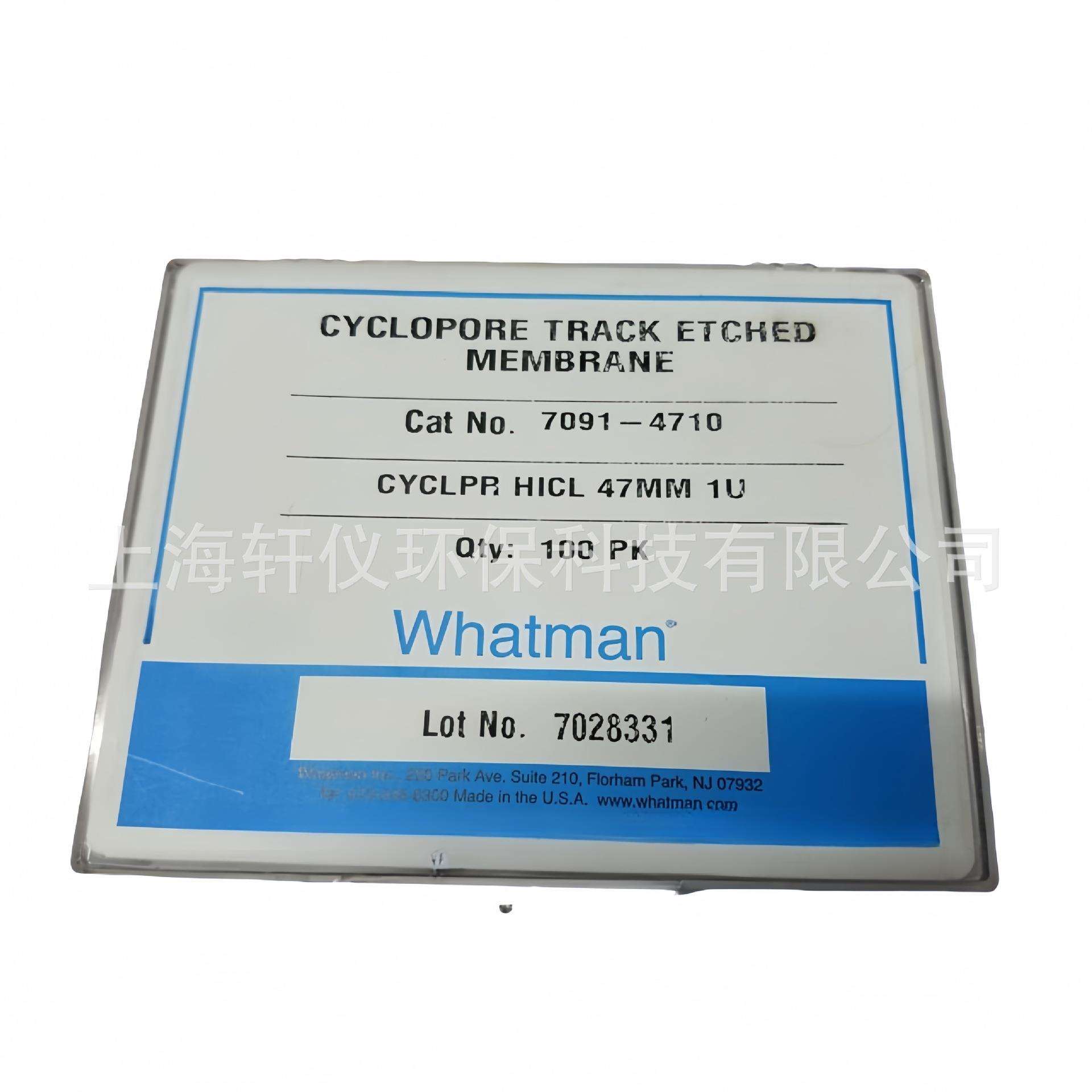 7091-4710聚碳酸酯薄透明Cyclopore膜孔径1.0µm圆形Whatman