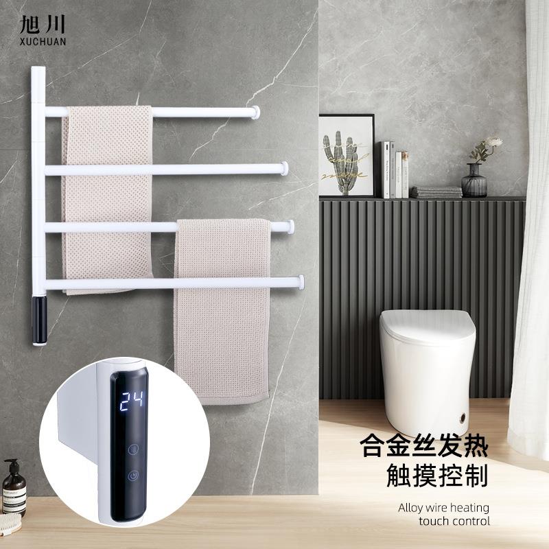 OZON热销智能温控180°旋转电热毛巾架定时加热烘干毛巾浴巾杆