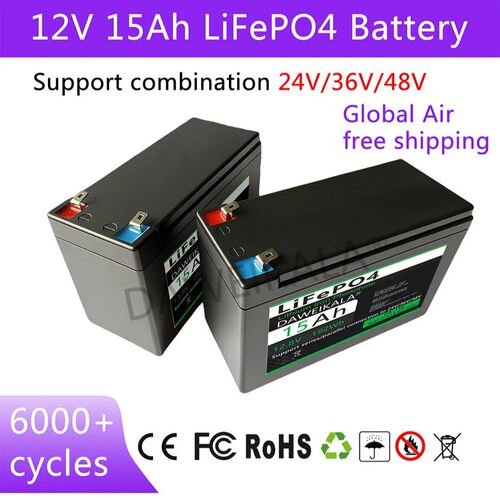 12V15Ah大容量LiFePO4电池 童车手推车玩具车电瓶串联32700容量真