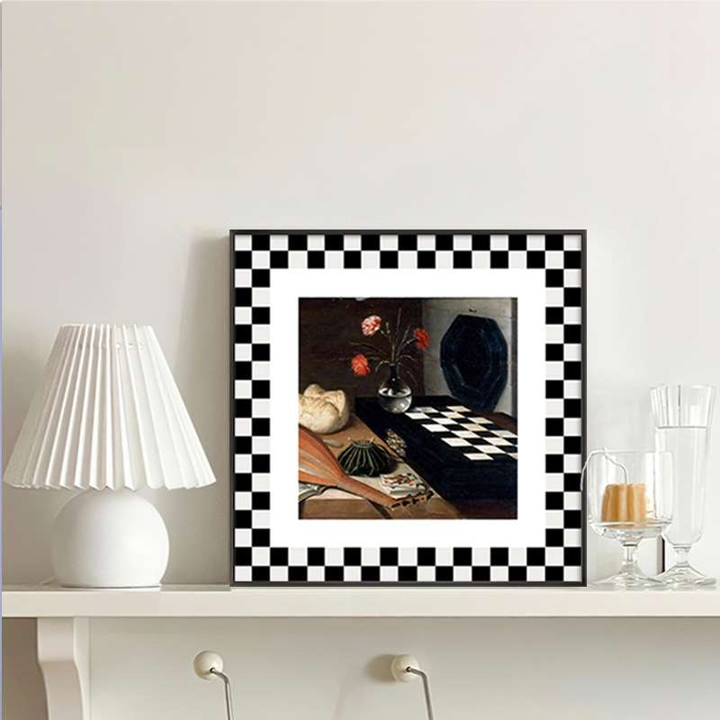 格调 现代简约客厅装饰画棋盘格挂画静物时尚客厅餐边柜卧室壁画