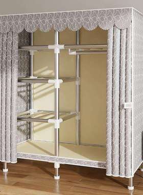 简易衣柜家用卧室布衣柜出租房屋结实耐用经济型衣橱单人小型柜子