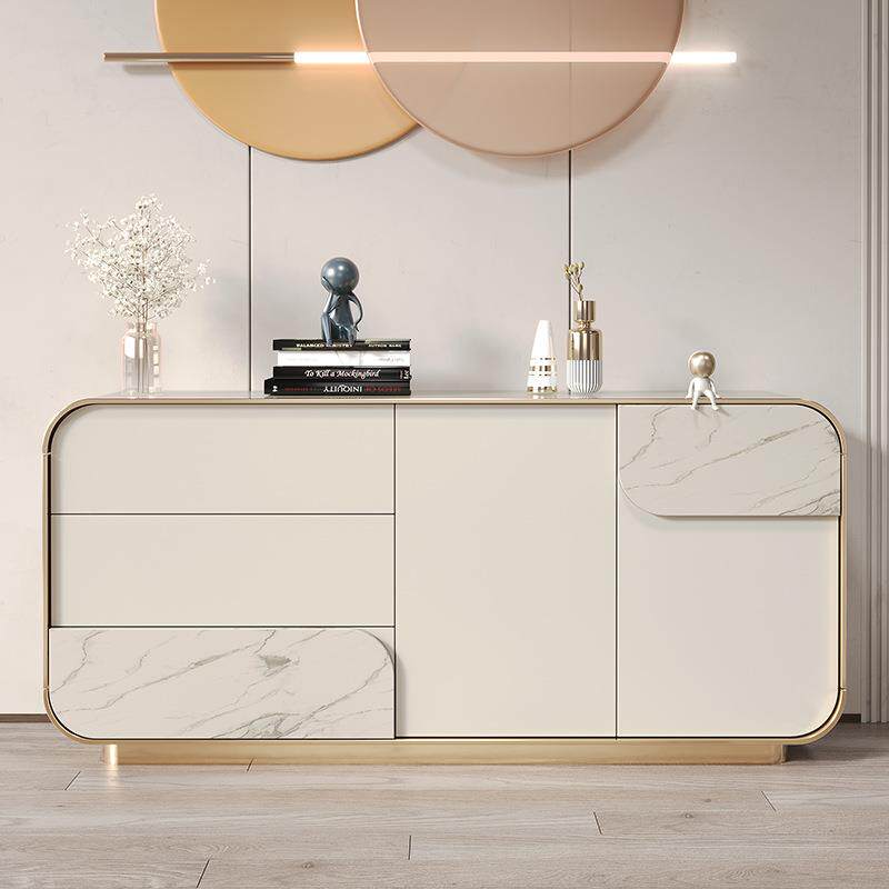 意式轻奢玄关柜厅柜餐边柜现代简约客厅隔断靠墙不锈钢装饰储物