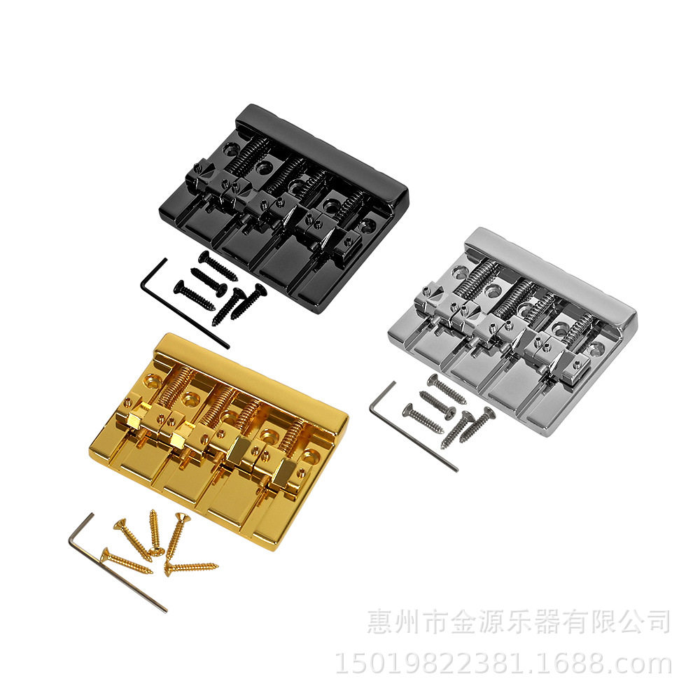 乐器配件 吉他配件贝斯琴桥   银色/金色/黑色4弦贝斯琴桥