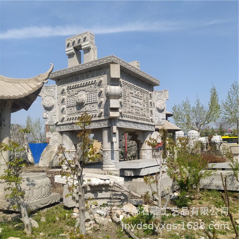 厂家供应校园公园石雕方鼎圆鼎,一言九鼎石鼎雕刻,石雕宝鼎价优