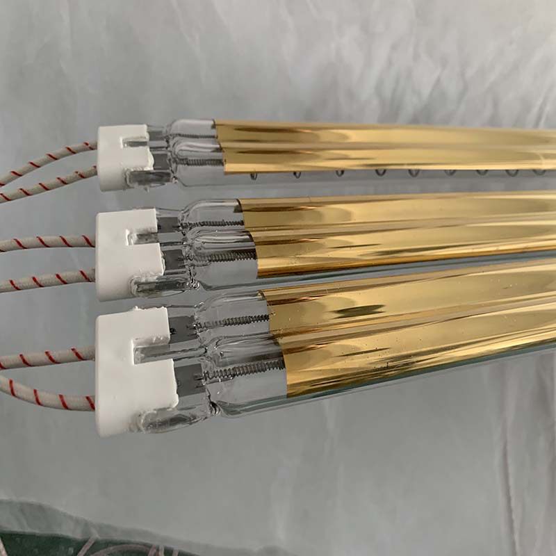 双孔半镀金发热管单端双端出线半镀金发热管近红外线加热灯发热管