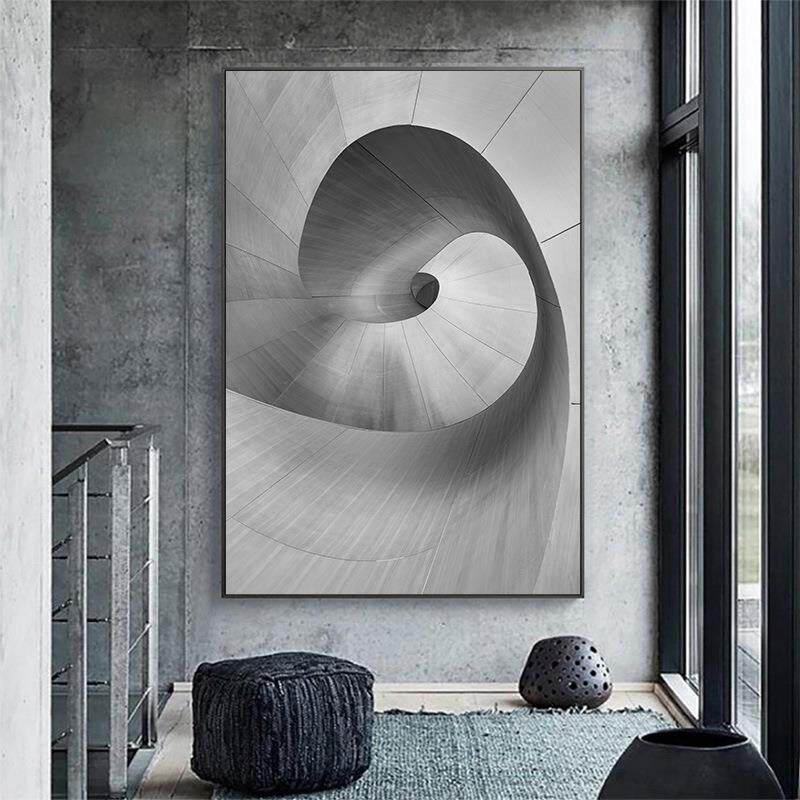 现代工业风客厅装饰画简约玄关过道走廊挂画欧式建筑空间大气壁画