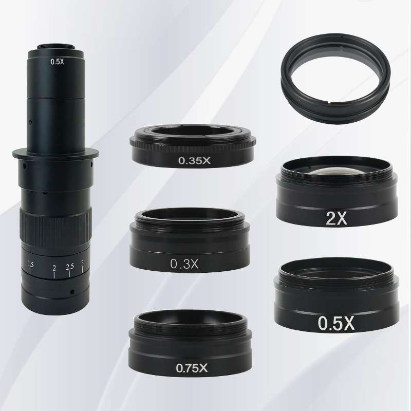 单筒视频显微镜物镜0.3X 0.35X 0.5X 0.75X减倍镜2X物镜 1X防尘镜