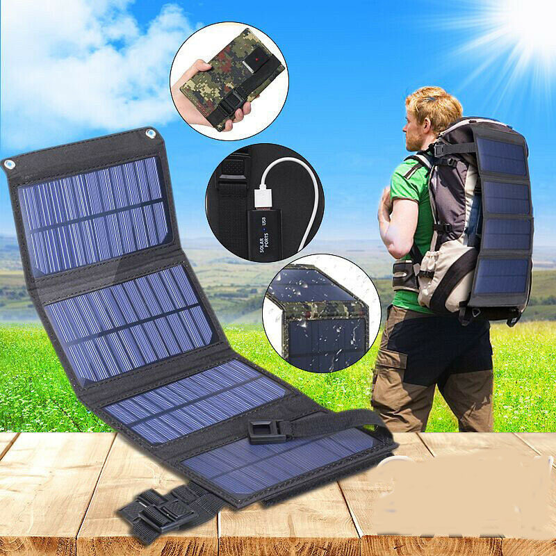 USB接口20W5V便携式太阳能折叠包电池板折叠防水充电器