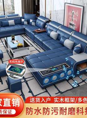 2025新款家用客厅简约现代天然乳胶大小户型多功能免洗科技布
