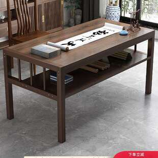 书法桌子家用双层长方形培训辅导班书桌绘画课桌毛笔写字台电脑w&