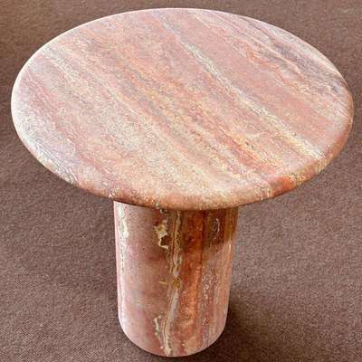 红色洞洞石茶几餐桌摆件收纳置物托盘底座red石灰华travertine