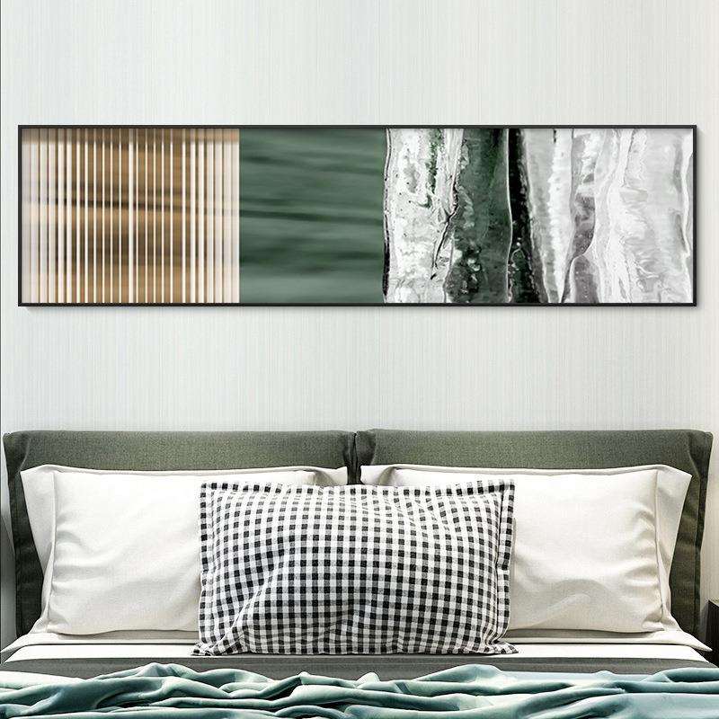 北欧现代抽象几何创意卧室床头横幅装饰画样板房轻奢简约风格挂画