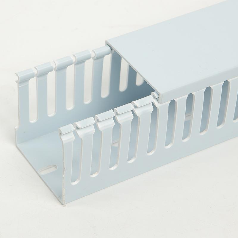 灰白色塑料行线槽方形阻燃绝缘配线槽电箱电气柜pvc走线槽