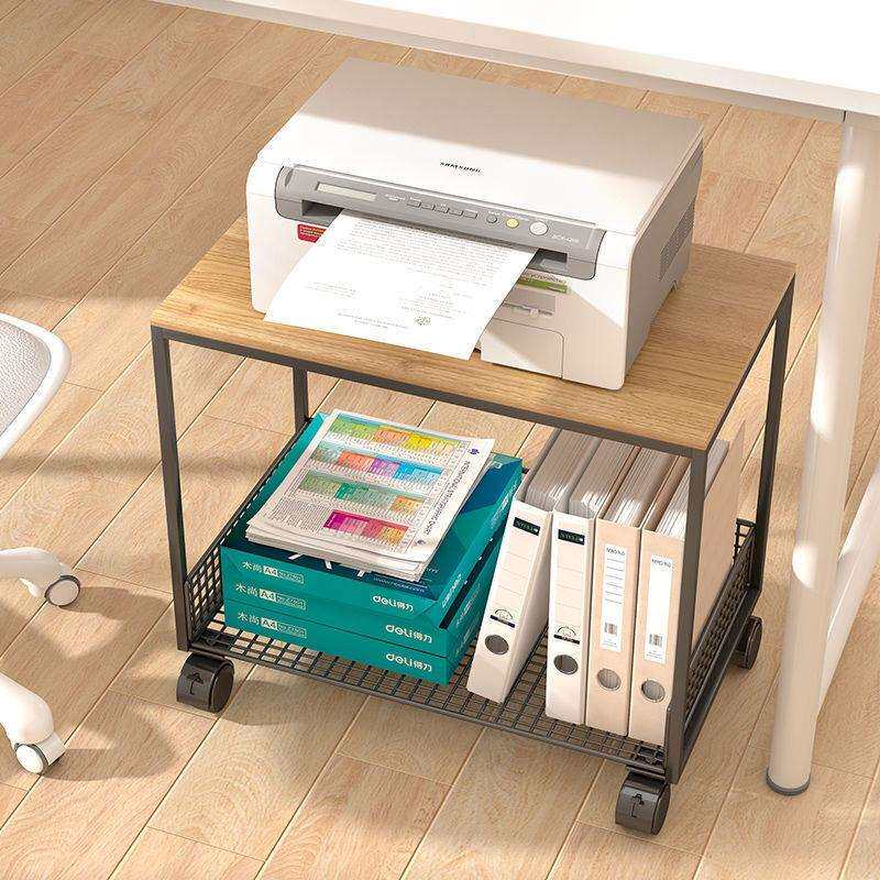 打印机置物架办公室落地家用移动带轮多功能收纳整理多层大号简约