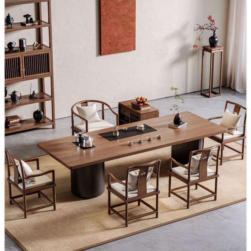 严选小户型茶桌实木泡茶桌椅组合实木一体茶台一套客厅现代简约